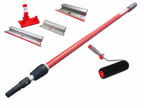 OLEJNIK Zestaw aluminiowych szpachelek, pac do gładzi grubość blachy 0,3 mm (40,60,80, teleskop, adapter) + wałek -46887