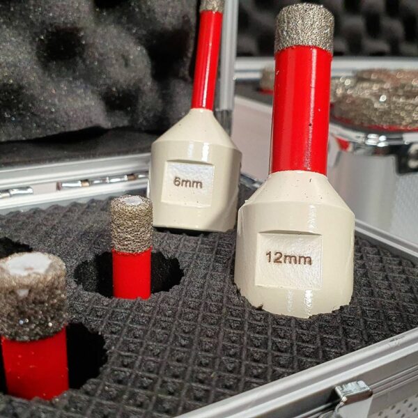 SENDI  Zestaw otwornic w walizce do płytek ceramicznych gresowych oraz kamienia 6×2/8/10/12mm