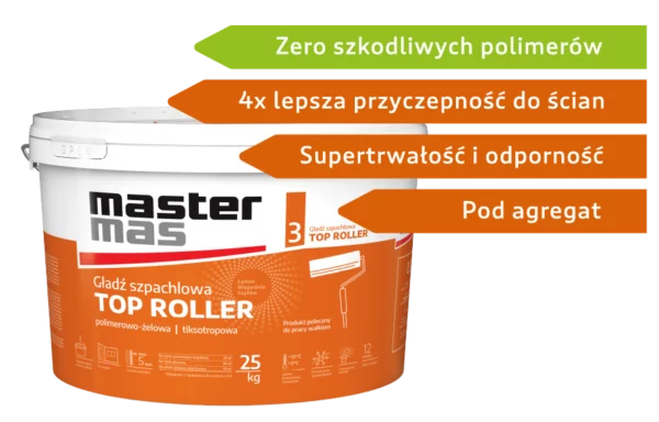 MASter TOP ROLLER Gotowa gładź szpachlowa 25 kg wiaderko
