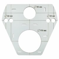 SENDI SZABLON, WZORNIK, ZNACZNIK OTWORÓW STELAŻ GEBERIT WC SENDI noVa TEMPLATE
