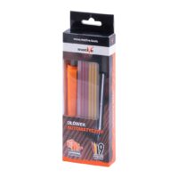 MOTIVE OŁÓWEK AUTOMATYCZNY Z WKŁADAMI ZAPASOWYMI (090 090) Boxed Motive automatic pencil set with a transparent window showing orange cap and colored leads inside