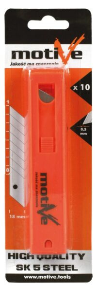 MOTIVE OSTRZA ŁAMANE 18mm – 10szt. (070 215) MOTIVE OSTRZA ŁAMANE 18mm - 10szt. (070 215)