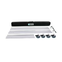 BIHUI glass installation kit with four suction cups, aluminum rails, and a black carrying case.