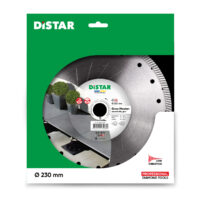 DISTAR Diamentowa tarcza tnąca 1A1R 230×22,23 Gres Master (81120528026) Packaging for a DiSTAR 230 mm diamond cutting disc on a green background; shows a circular metal blade with product label and 'Professional Diamond Tools' text