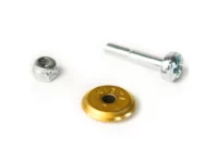 Sigma Kółko Tnące Tytanowe Do Przecinarek Ręcznych 12 mm (14UT) Metal hardware: a silver bolt, a matching nut, and a brass washer on a white background.