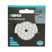 BIHUT Dry Polishing Pad in packaging, round hexagonal pad visible, shows size #50, 50mm (2"), max RPM 4500, for professional tiling tools.