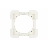 EdPlit WŁĄCZNIK PODWÓJNY BEZ RAMKI LICOWANY Z PŁYTKĄ (E40009) White plastic square mounting frame with a circular center hole and rounded corners, likely a ceiling light bracket.