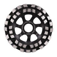 DISTAR Frez diamentowy GF-V 50x50xM14 Contour PRO (99568442027) Circular segmented diamond grinding wheel for metal finishing and deburring (black hub with silver abrasive segments).