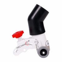MECHANIC Osłona tnąca Mechanic Roller 76 (71419031047) White mechanical clamp with a red adjustment knob, black angled top, and a gray roller wheel; labeled MECHANIC on a white background