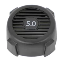 MIRKA Fan Cover for LEROS & LEROS-S (MIW9513011) Round black ventilation grille with horizontal slats and a centered badge showing '5.0'
