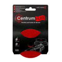 MECHANIC Podstawa elastyczna do szlifierki z rzepem CentrumFLEX 100mm M14 (89568442038) Centrum FLEX pad holder packaging with a red 100 mm polishing pad attached; designed for rotary tools. (informative)