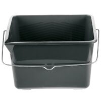 MOTIVE WIADRO MALARSKIE 12L (030 315) Black rectangular bucket with a metal handle, open top showing ribbed interior liner, likely a paint or utility bucket