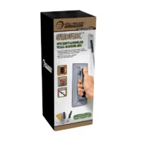 Boxed Surfex 9-piece rectangular angular wall sander set; a hand grips the attached sander handle on the front of the package