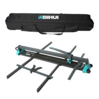 BIHUI track saw with aluminum rails, clamps and ruler scales, shown with a black carrying case.